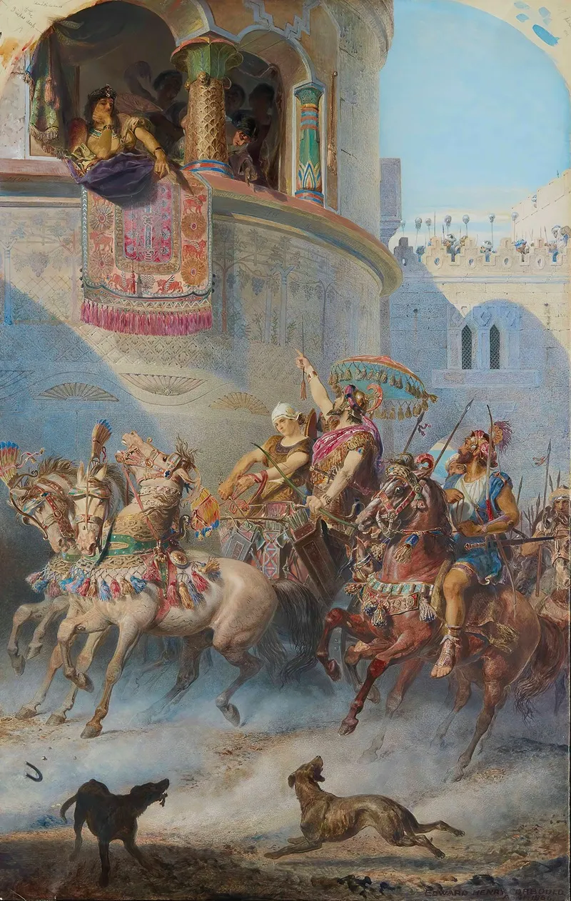 Lentree De Jehu A Jezrael Wall Art by Edward Henry Corbould - High-Resolution Digital Print