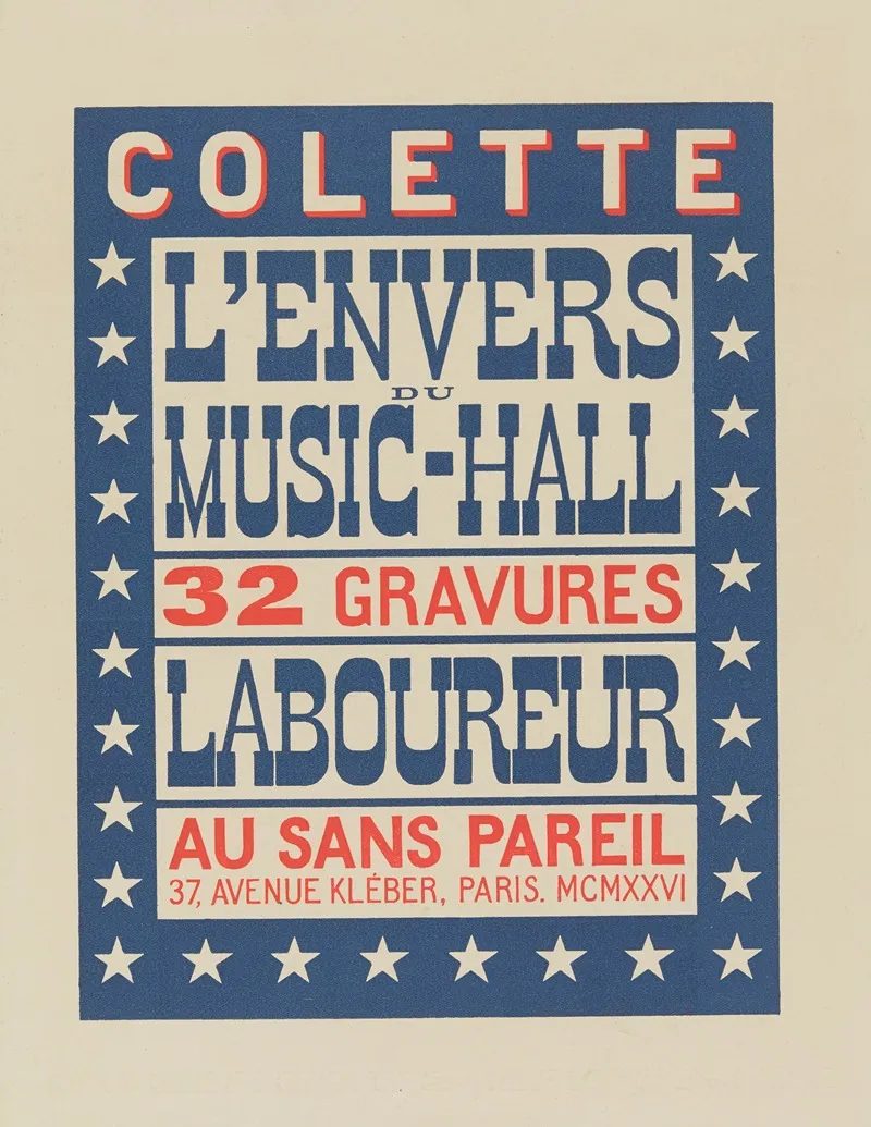 Lenvers Du Music Hall Colette Laboureur 32 Gravures