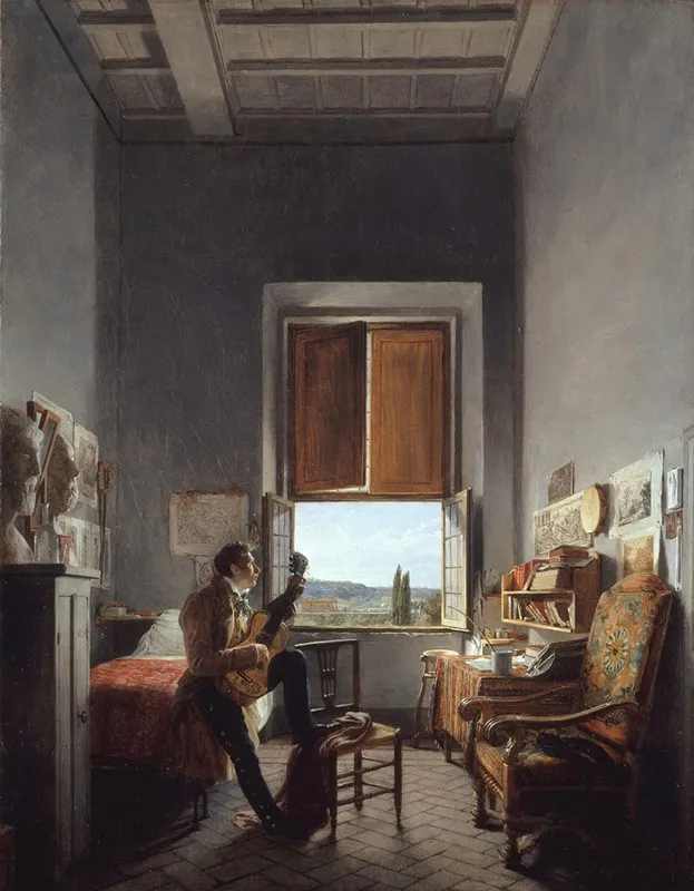 Leon Palliere 1787 1820 In His Room At The Villa Medici Rome