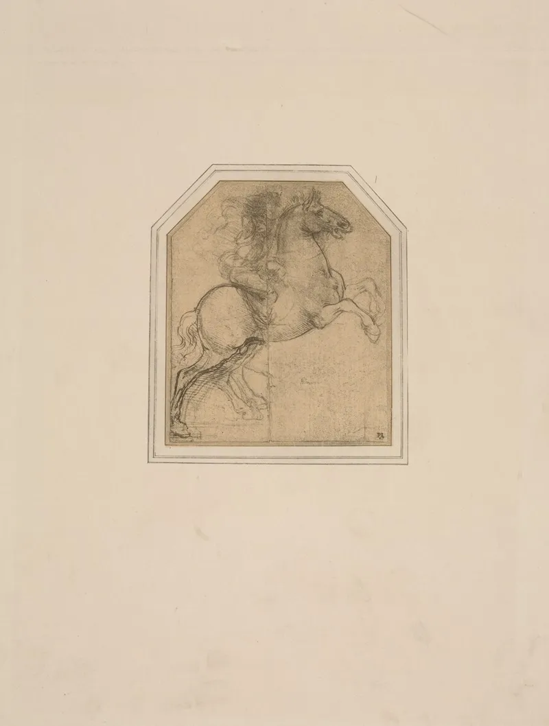 Leonardo Da Vinci Drawing Of A Man On Horseback
