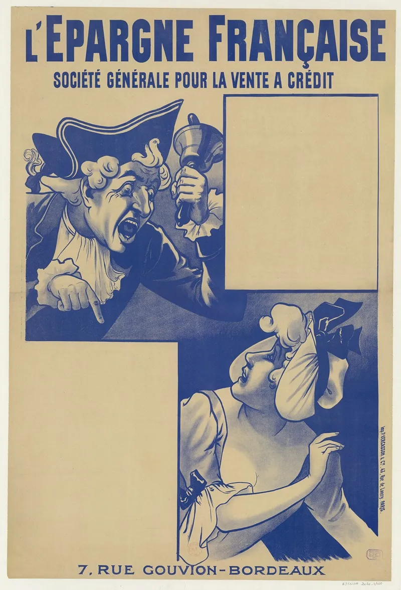 Lepargne Francaise Societe Generale Pour La Vente A Credit 7 Rue Gouvion Bordeaux Wall Art by Imp. P. Vercasson &amp; Cie - High-Resolution Digital Print