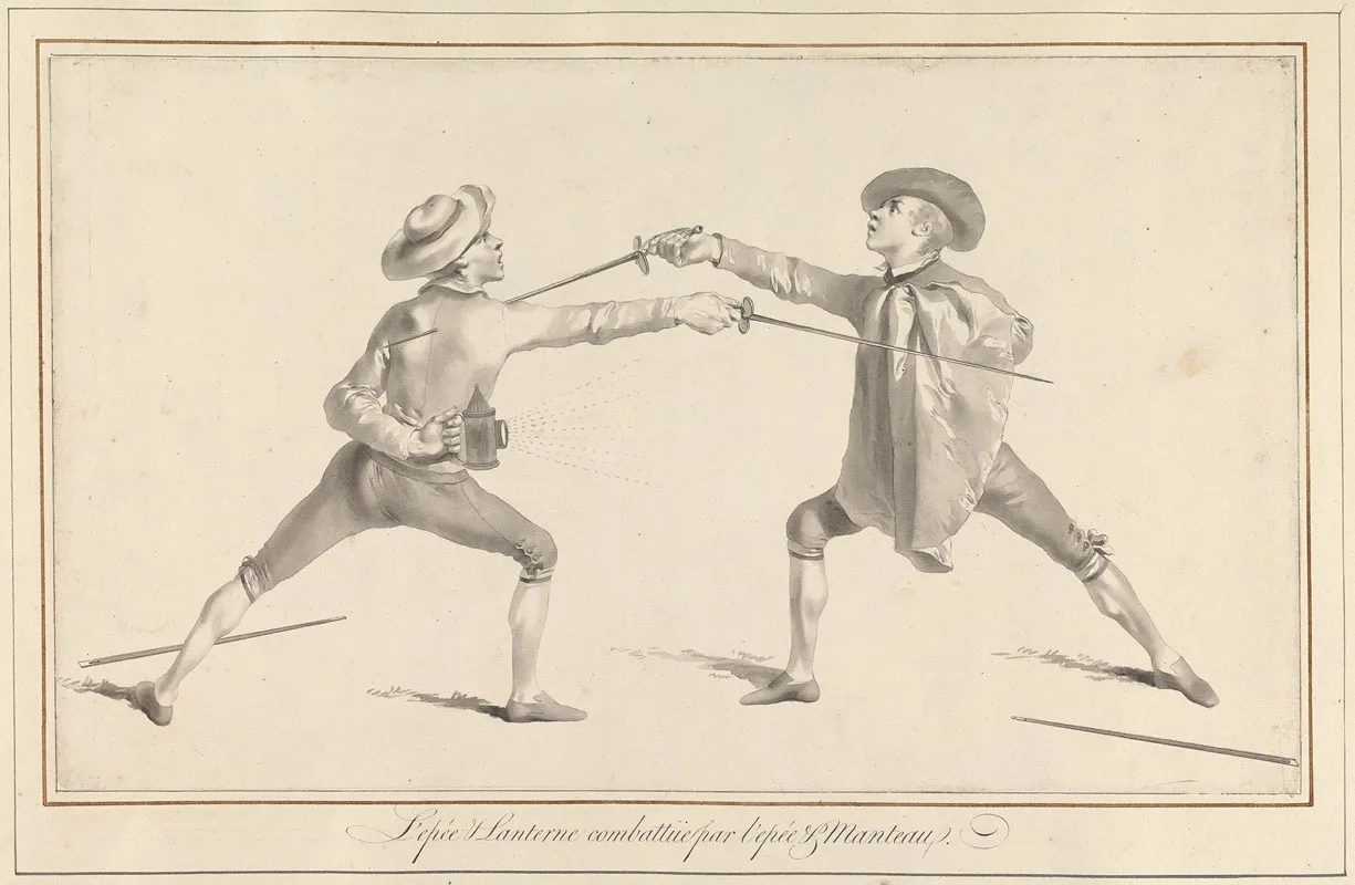 Lepee Lanterne Combattue Par Lepee Et Manteau Wall Art by James Gwin - High-Resolution Digital Print