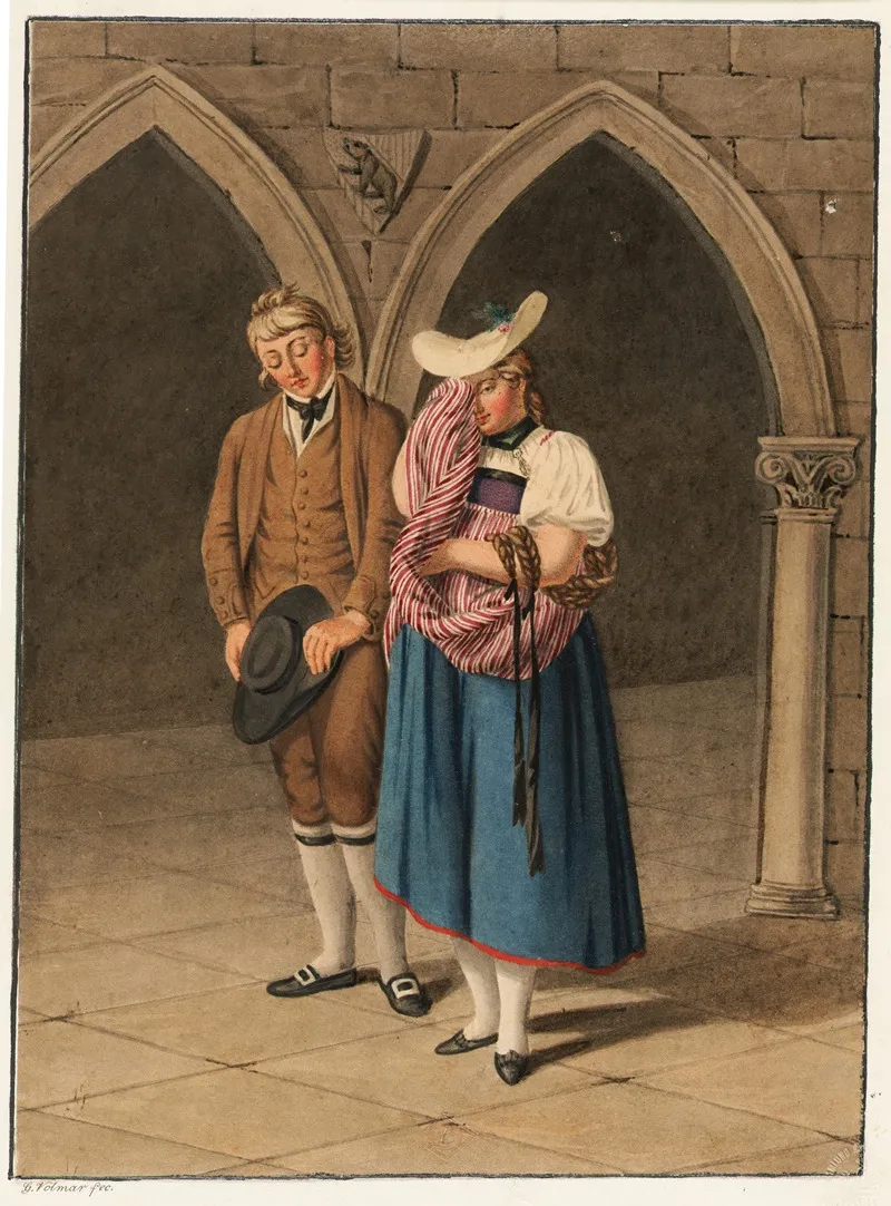 Les Amants Rustiques Wall Art by Johann Georg Volmar - High-Resolution Digital Print
