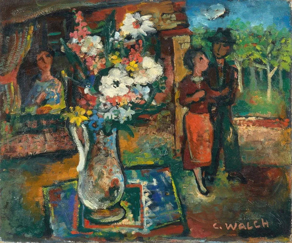 Les Amoureux Au Bouquet Wall Art by Charles Walch - High-Resolution Digital Print
