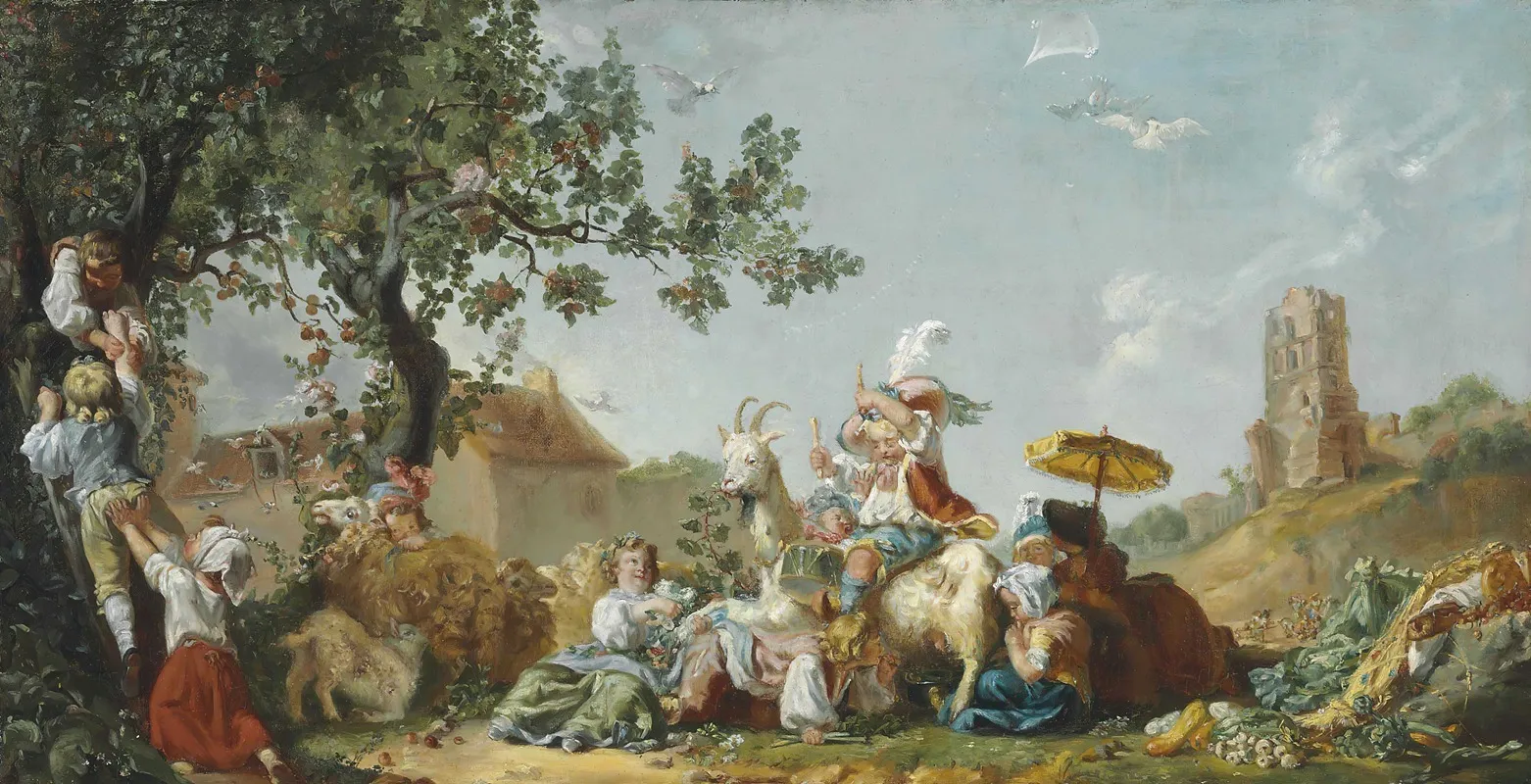 Les Amusements De Lenfance Wall Art by Jean-Jacques Bachelier - High-Resolution Digital Print