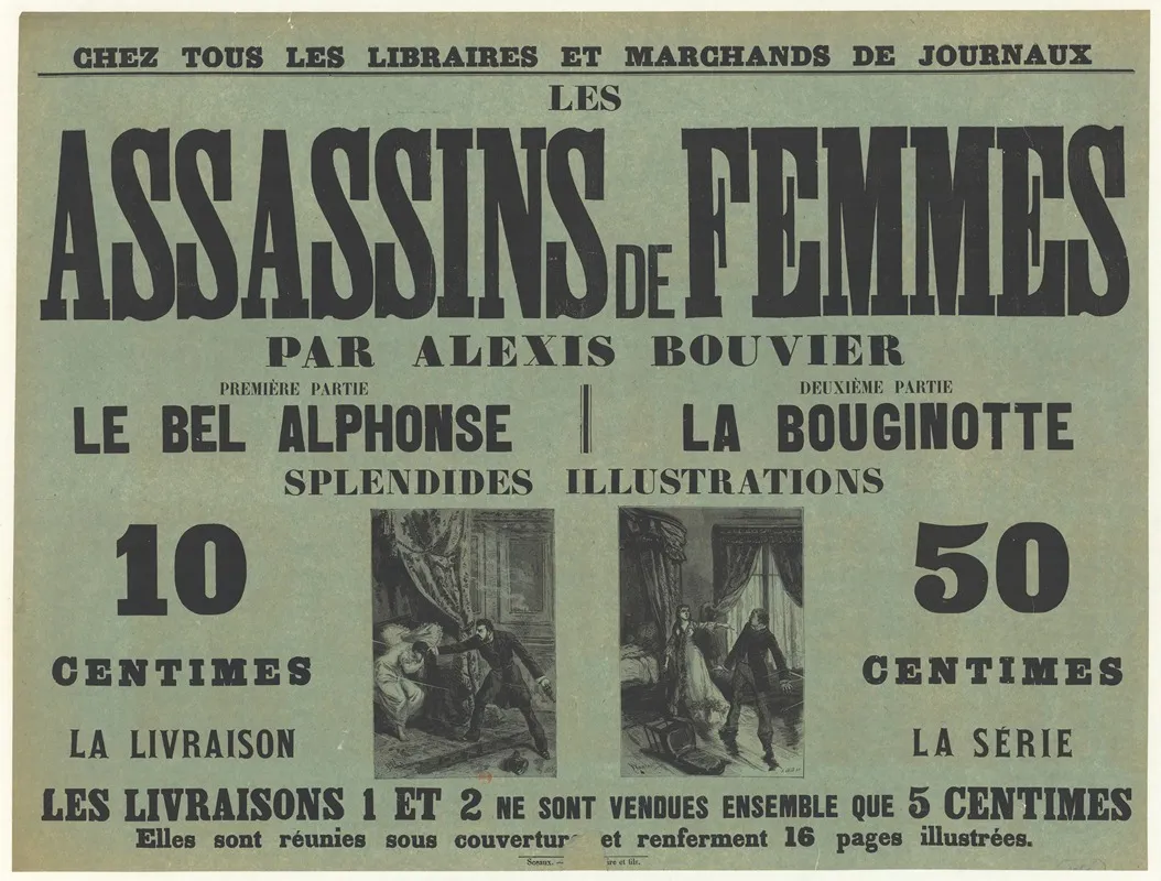 Les Assassins De Femmes Par Alexis Bouvier Wall Art by Imp. Charaire et Fils - High-Resolution Digital Print