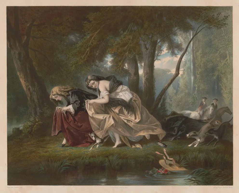 Les Biches Au Bois 2 Wall Art by Claude Regnier - High-Resolution Digital Print