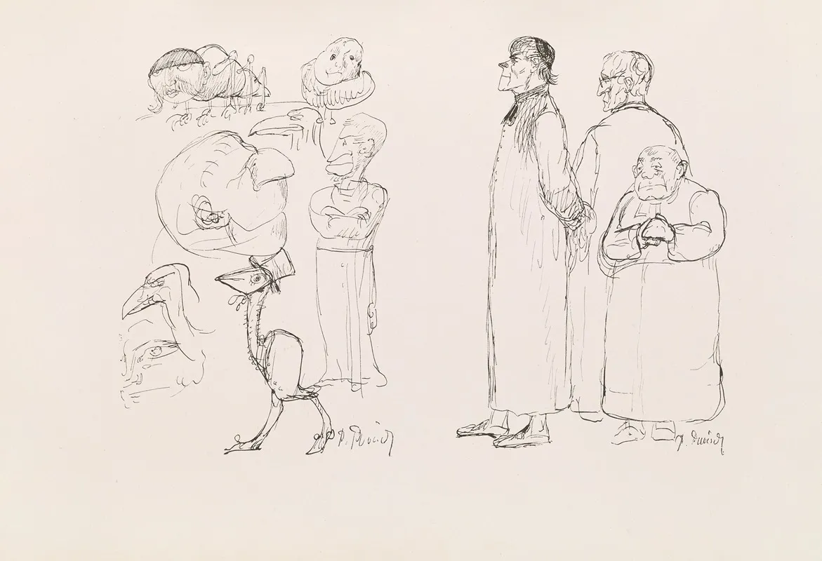 Les Caricatures De Puvis De Chavannes Pl 20 Wall Art by Pierre Puvis de Chavannes - High-Resolution Digital Print