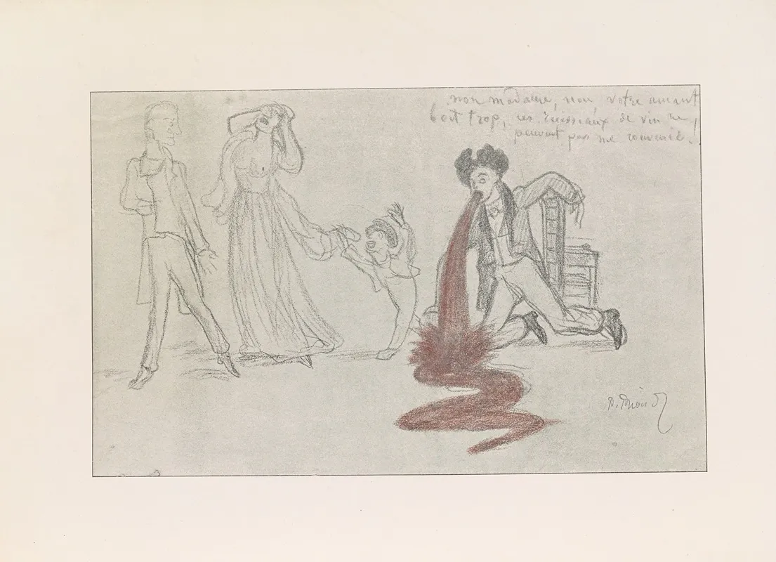 Les Caricatures De Puvis De Chavannes Pl 37 Wall Art by Pierre Puvis de Chavannes - High-Resolution Digital Print