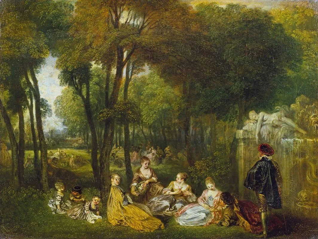 Les Champs Elisees Wall Art by Jean-Antoine Watteau - High-Resolution Digital Print
