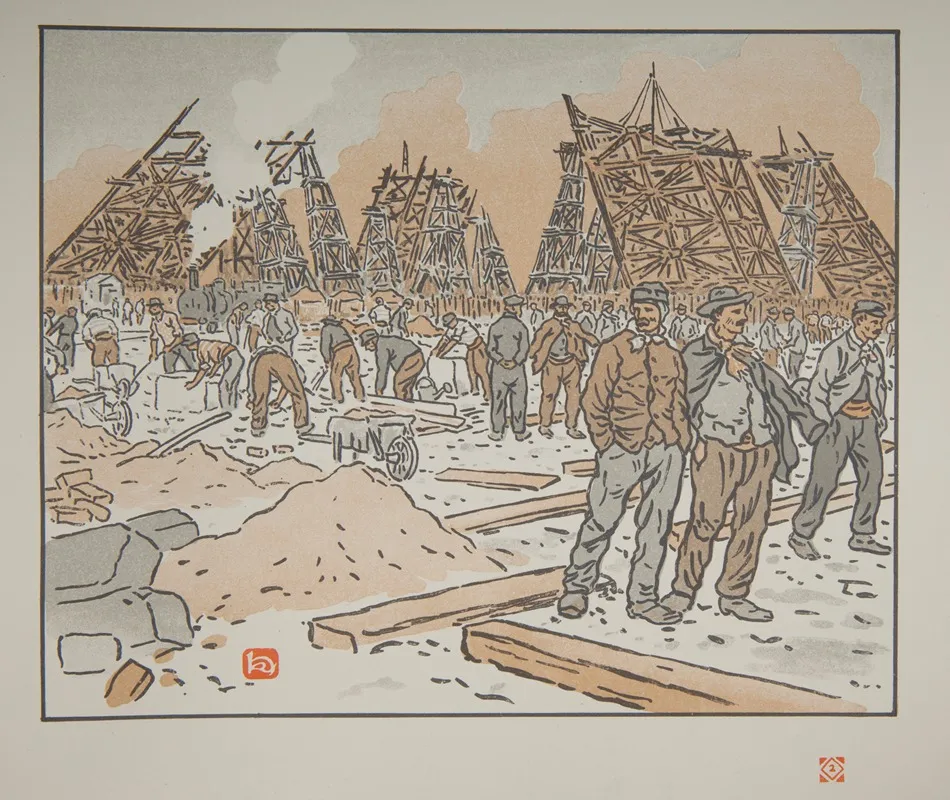 Les Chantiers De La Tour Eiffel Wall Art by Henri Rivière - High-Resolution Digital Print