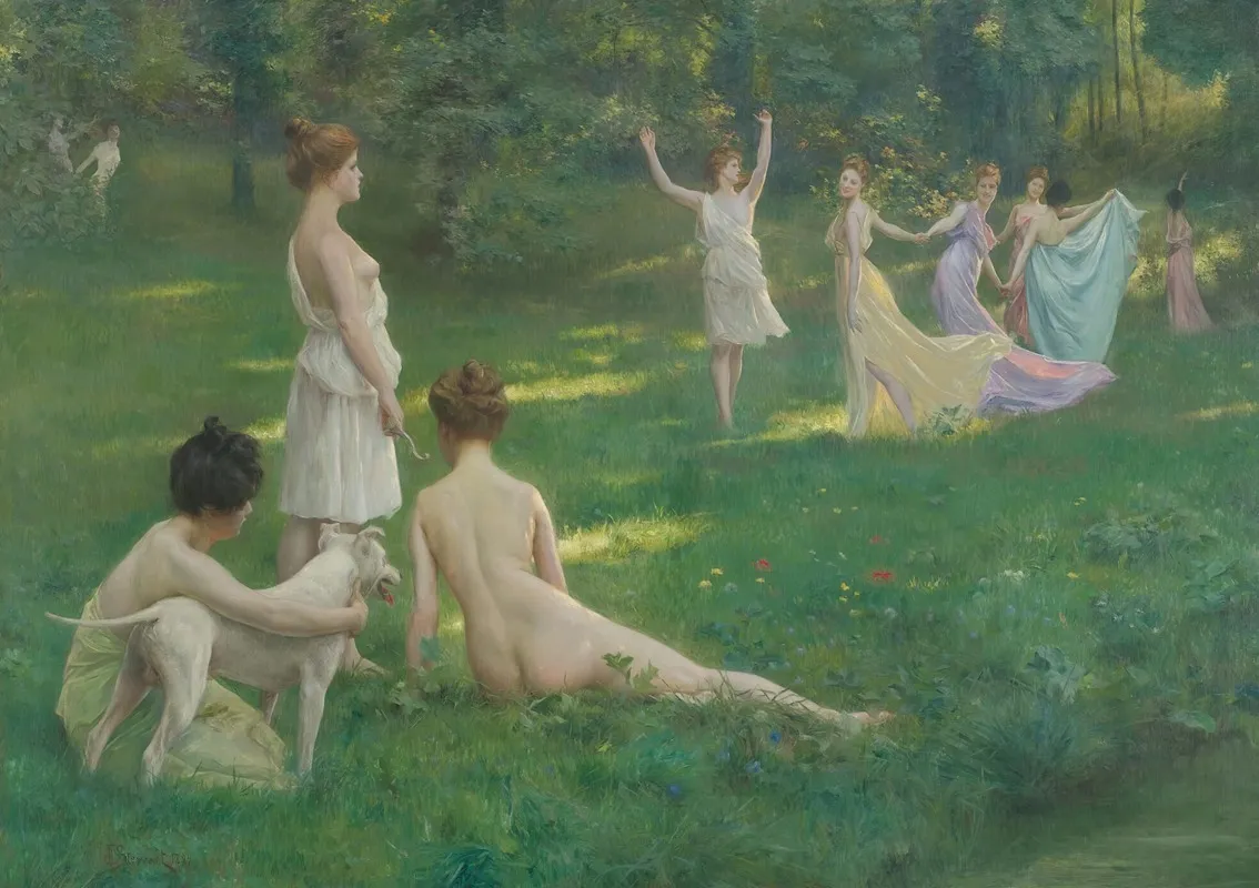 Les Chasseuresses Wall Art by Julius Leblanc Stewart - High-Resolution Digital Print