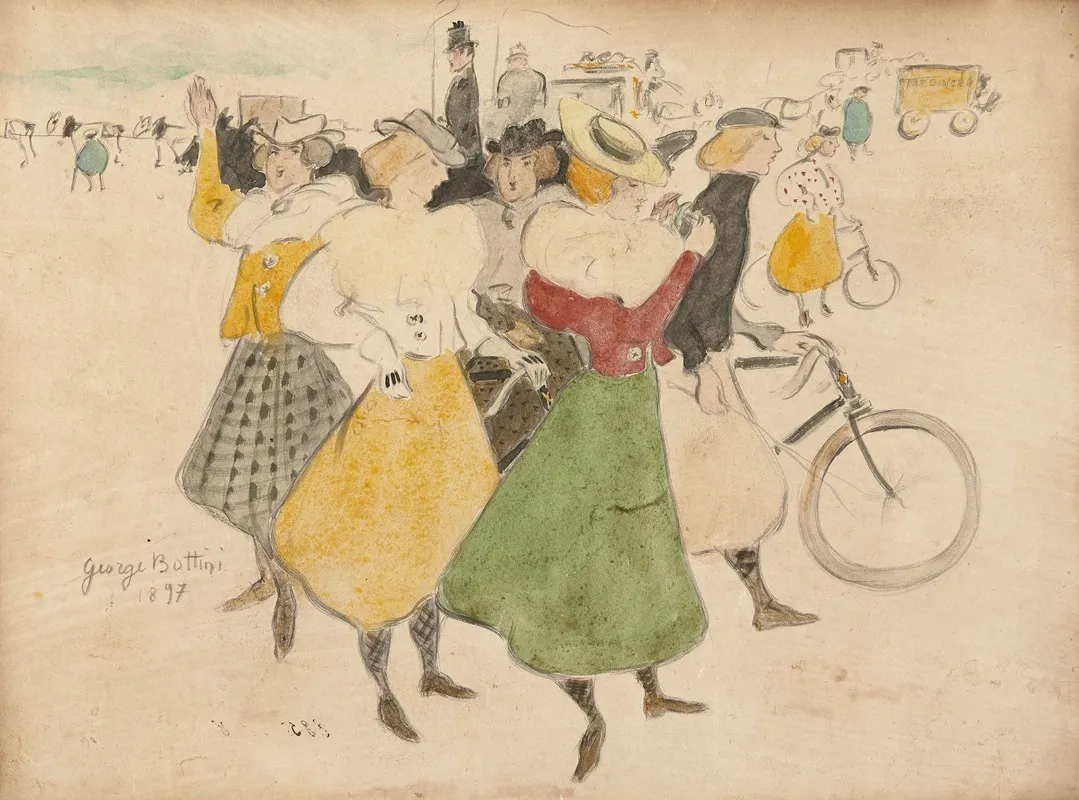 Les Cyclistes Wall Art by Georges Alfred Bottini - High-Resolution Digital Print