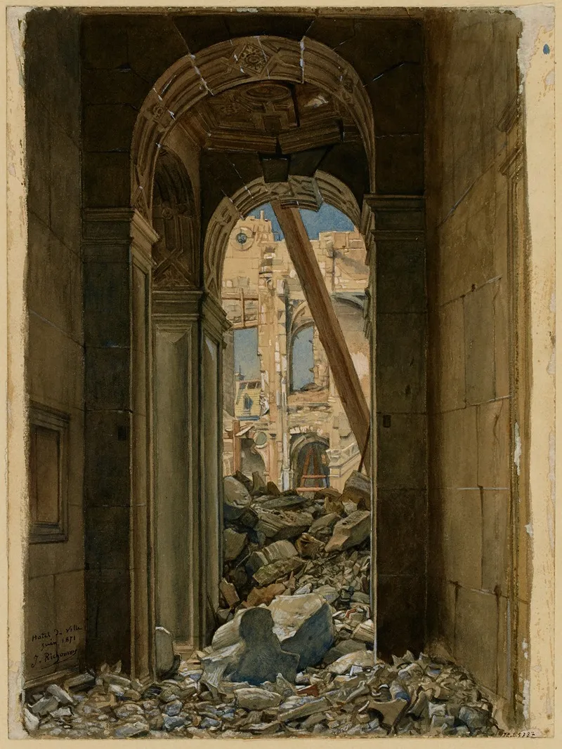 Les Decombres De Lhotel De Ville En Juin 1871