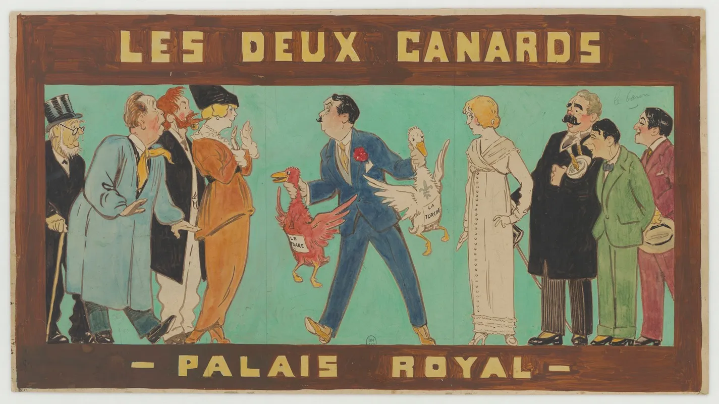 Les Deux Canards Wall Art by Daniel de Losques - High-Resolution Digital Print