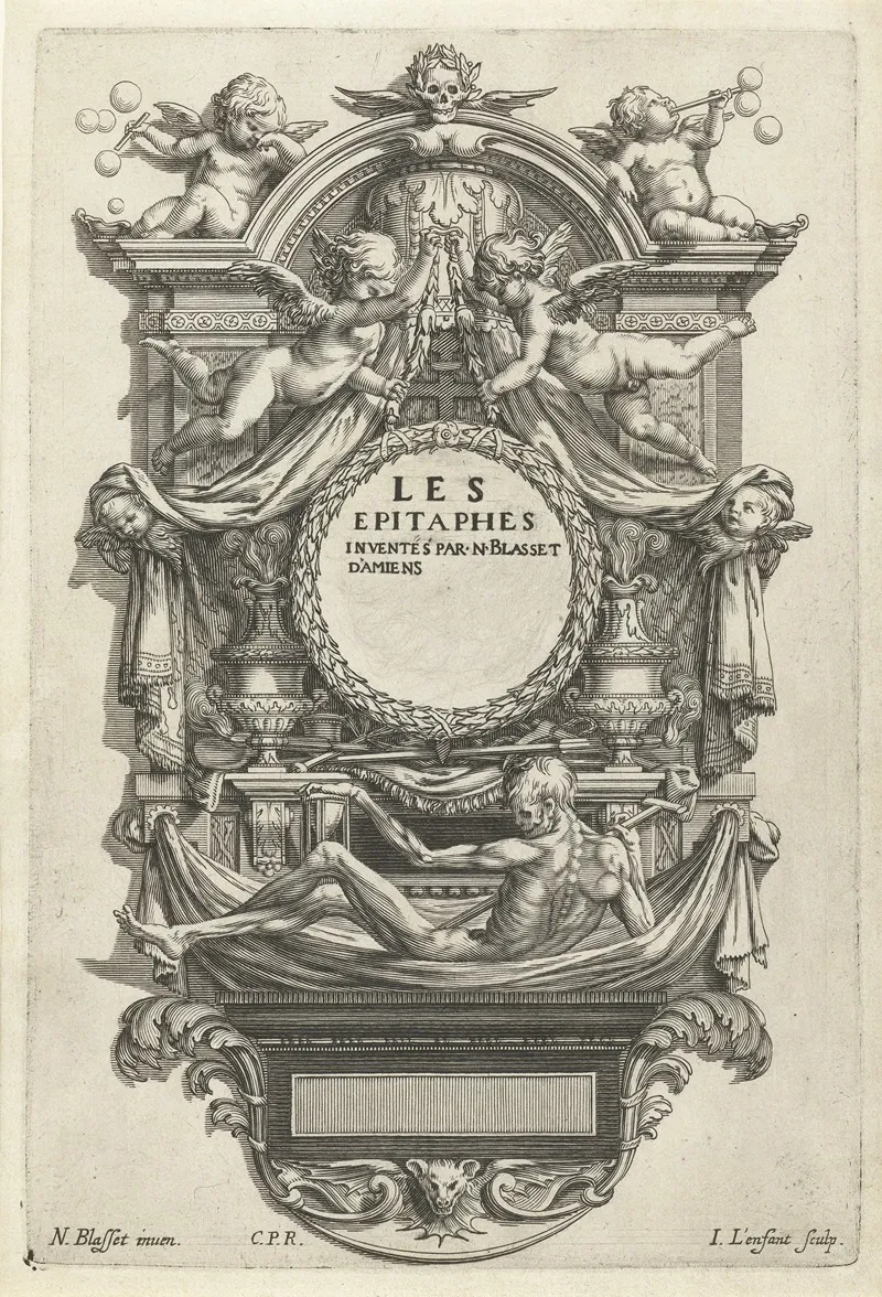 Les Epitaphes Title Page Wall Art by Jean Lenfant - High-Resolution Digital Print