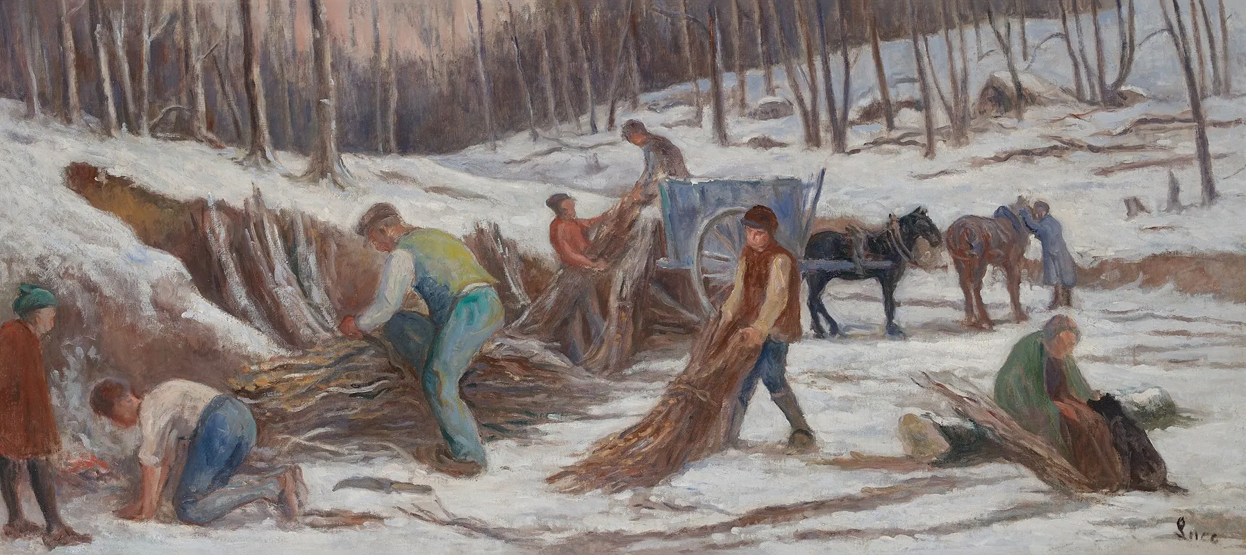 Les Fagoteurs Wall Art by Maximilien Luce - High-Resolution Digital Print