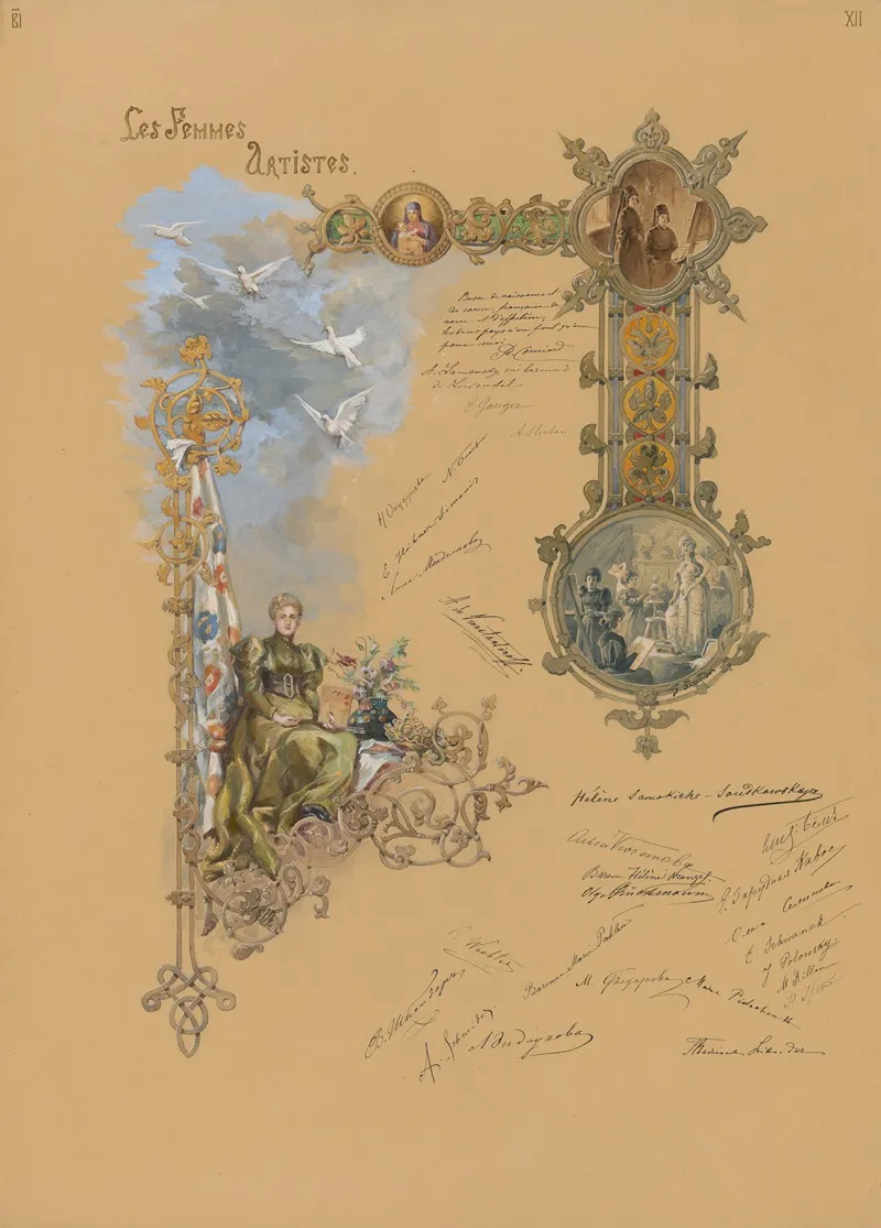 Les Femmes Russes Aux Femmes De France Pl 13 Wall Art by Elena Dmitrievna Polenova - High-Resolution Digital Print