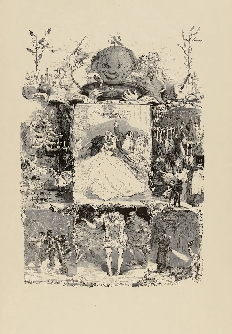 Les Fetes De Christmas A Londres Wall Art by Edmond Morin - High-Resolution Digital Print