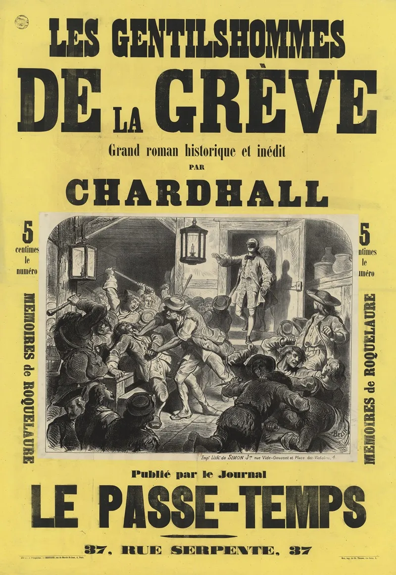 Les Gentilhommes De La Greve Grand Roman Historique Et Inedit Par Chardhall Wall Art by Auguste Belin - High-Resolution Digital Print