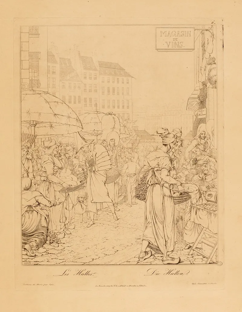 Les Halles 3 Wall Art by George Emmanuel Opiz ou Opitz - High-Resolution Digital Print