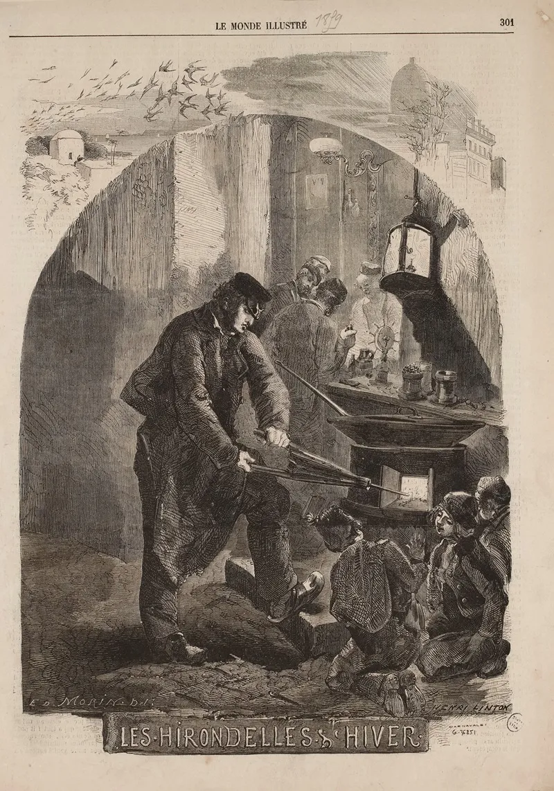 Les Hirondelles Dhiver Wall Art by Edmond Morin - High-Resolution Digital Print