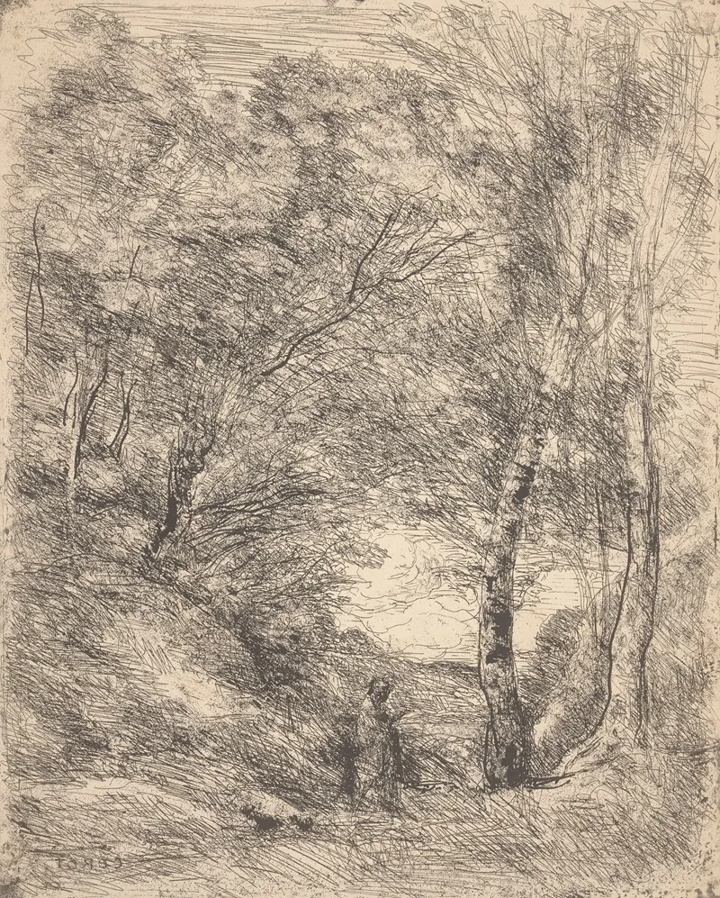 Les Jardins Dhorace The Gardens Of Horace Wall Art by Jean-Baptiste-Camille Corot - High-Resolution Digital Print