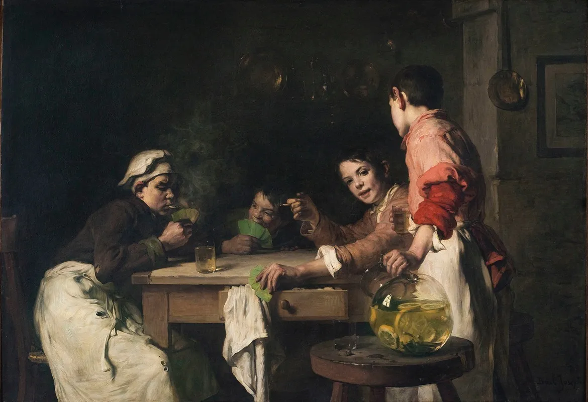 Les Joueurs De Cartes Wall Art by Joseph Bail - High-Resolution Digital Print