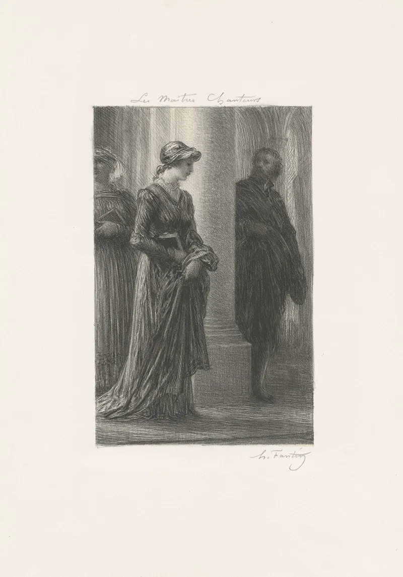 Les Maitres Chanteurs De Nuremberg Acte Ire Rencontre De Walther Et Deva Wall Art by Henri Fantin-Latour - High-Resolution Digital Print