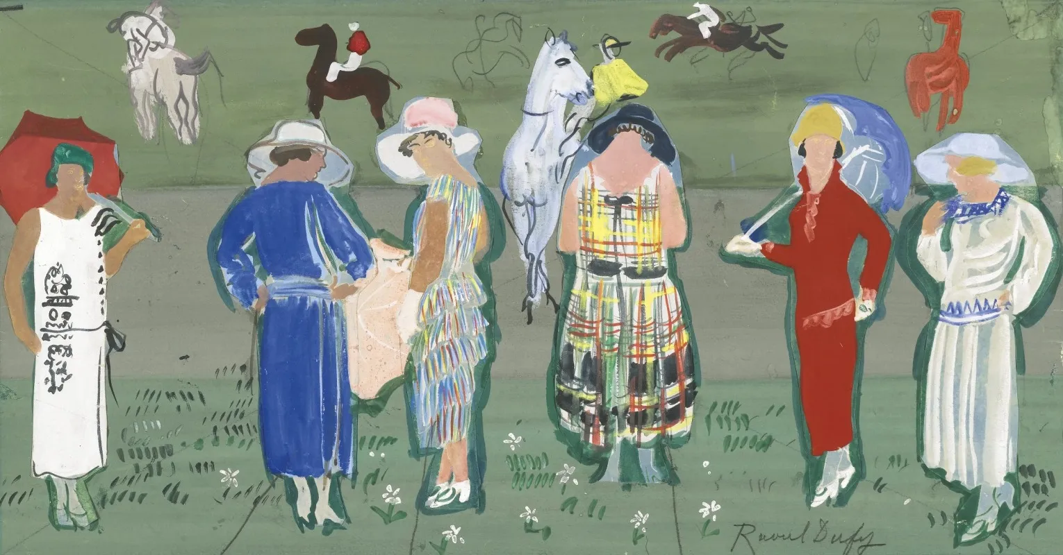 Les Mannequins Aux Courses Wall Art by Raoul Dufy - High-Resolution Digital Print