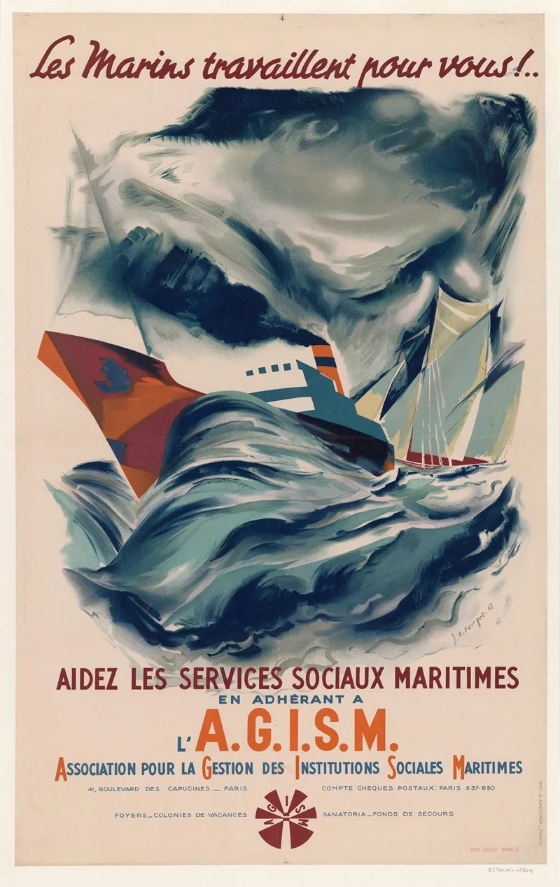 Les Marins Travaillent Pour Vous Aidez Les Services Sociaux Maritimes En Adherant A Lagism Wall Art by Jean Auvigne - High-Resolution Digital Print