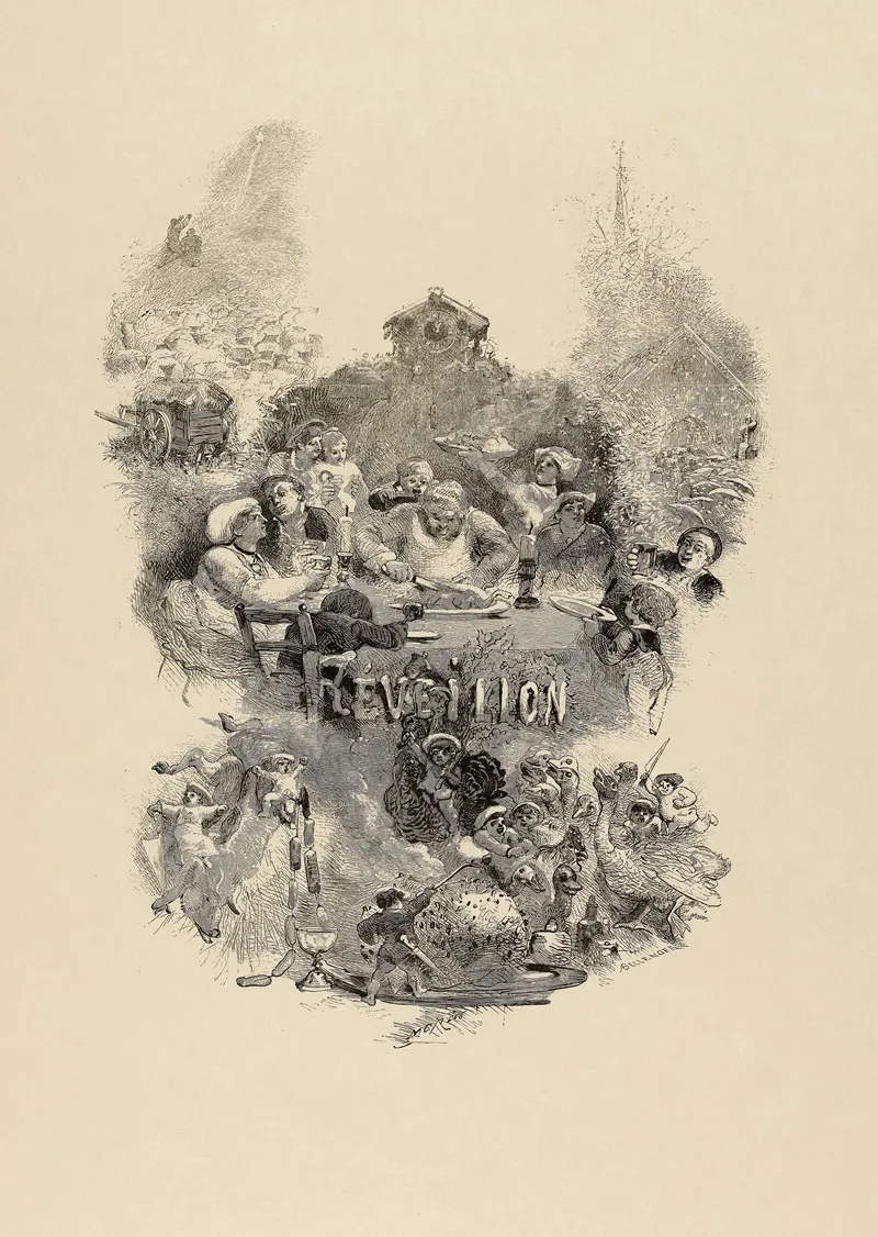 Les Mois Gastronomiques Decembre Le Reveillon Wall Art by Edmond Morin - High-Resolution Digital Print
