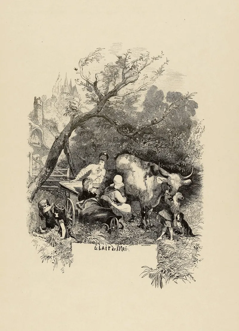 Les Mois Gastronomiques Le Lait De Mai Wall Art by Edmond Morin - High-Resolution Digital Print