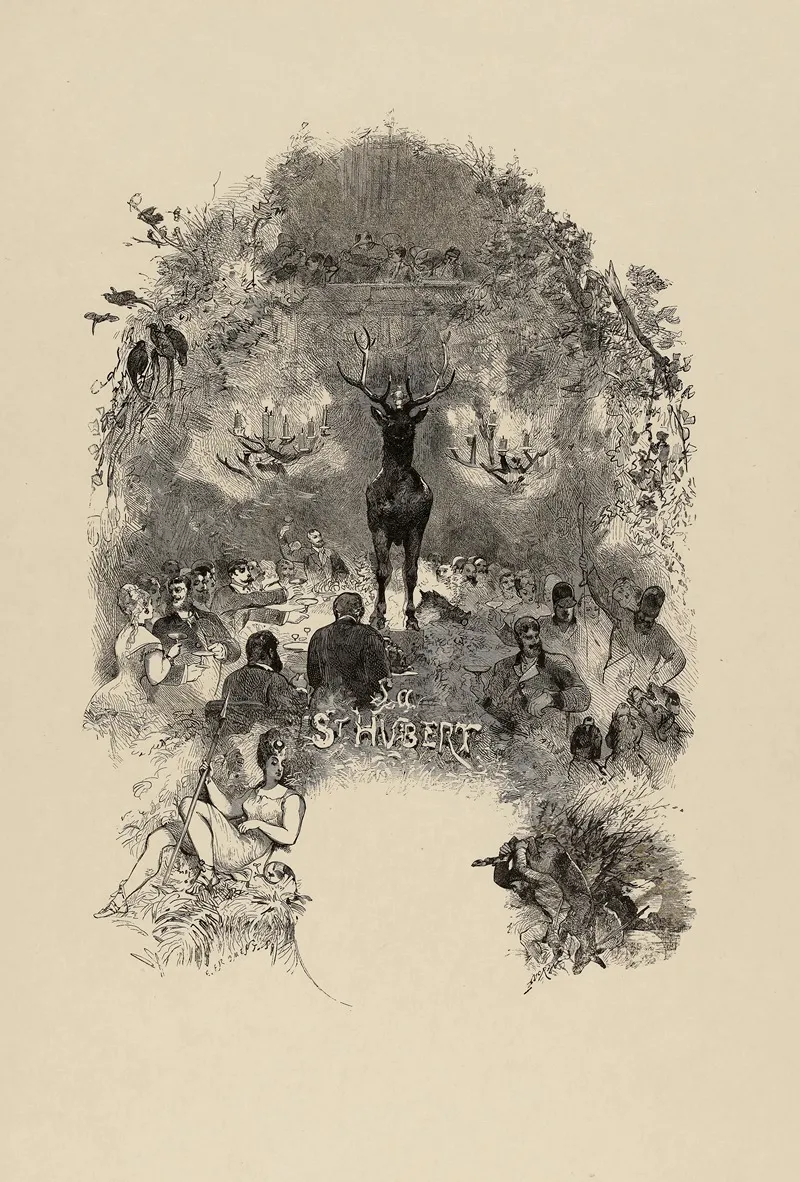 Les Mois Gastronomiques Novembre Le Diner De La Saint Hubert Wall Art by Edmond Morin - High-Resolution Digital Print