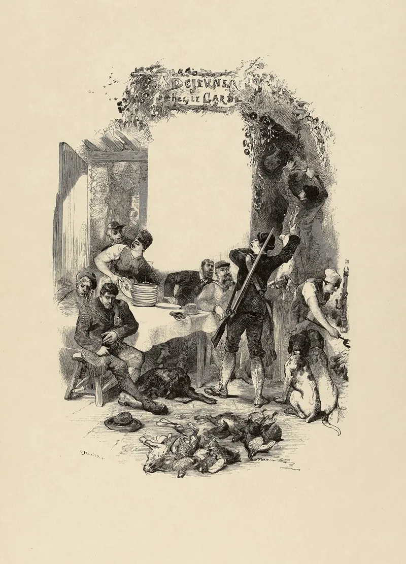 Les Mois Gastronomiques Septembre Dejeuner Chez Le Garde Wall Art by Edmond Morin - High-Resolution Digital Print