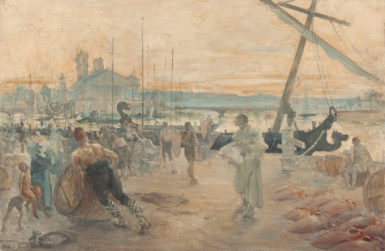 Les Nautes Parisiens A Lepoque Gallo Romaine Wall Art by Paul Louis Delance - High-Resolution Digital Print
