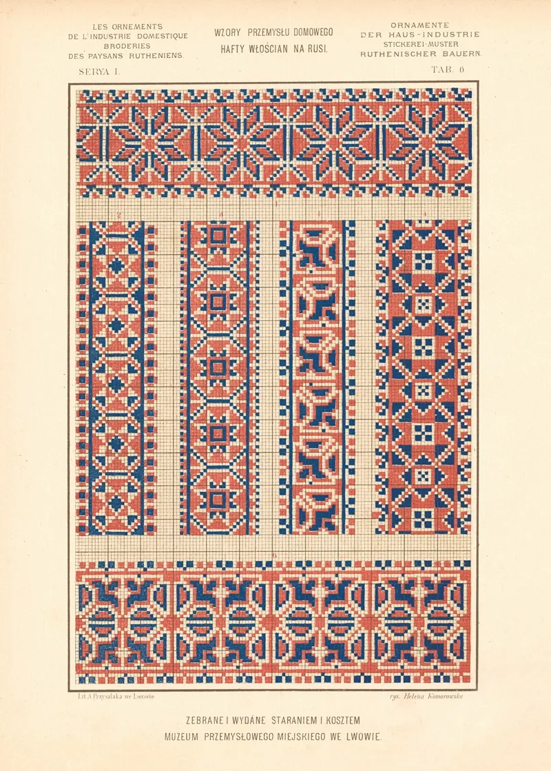 Les Ornements De Lindustrie Domestique Broderies Des Paysans Rutheniens Vol 2 Pl 06 Wall Art by Ludwik Wierzbicki - High-Resolution Digital Print