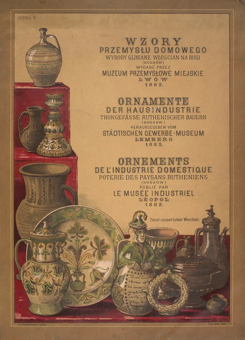Les Ornements De Lindustrie Domestique Poterie Des Paysans Rutheniens Pl 01 Wall Art by Ludwik Wierzbicki - High-Resolution Digital Print