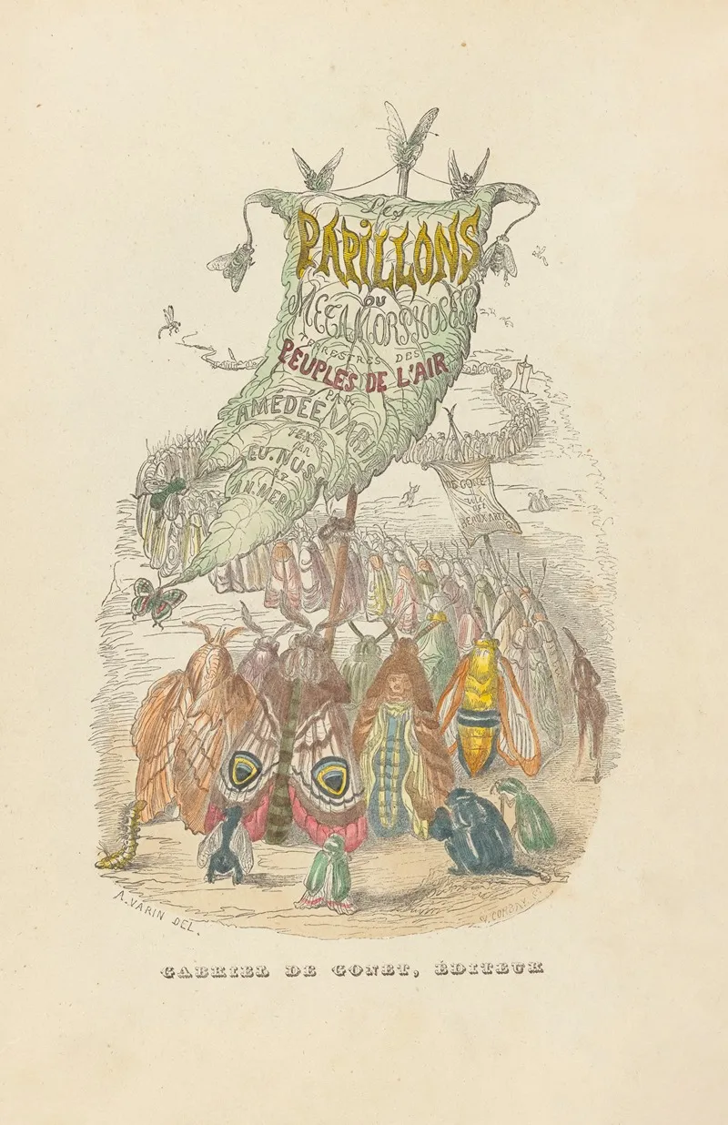 Les Papillons Ou Metamorphoses Terrestres Des Peuples De Lair Wall Art by Amédée Varin - High-Resolution Digital Print