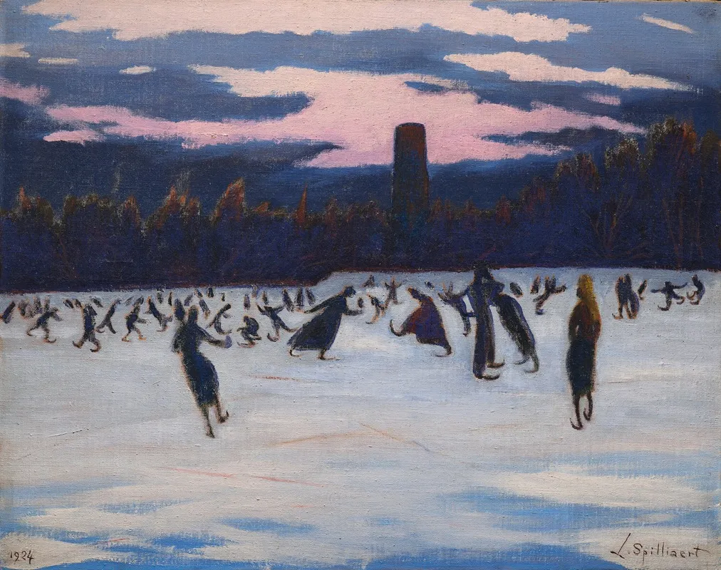 Les Patineurs Au Parc Marie Henriette Ostende