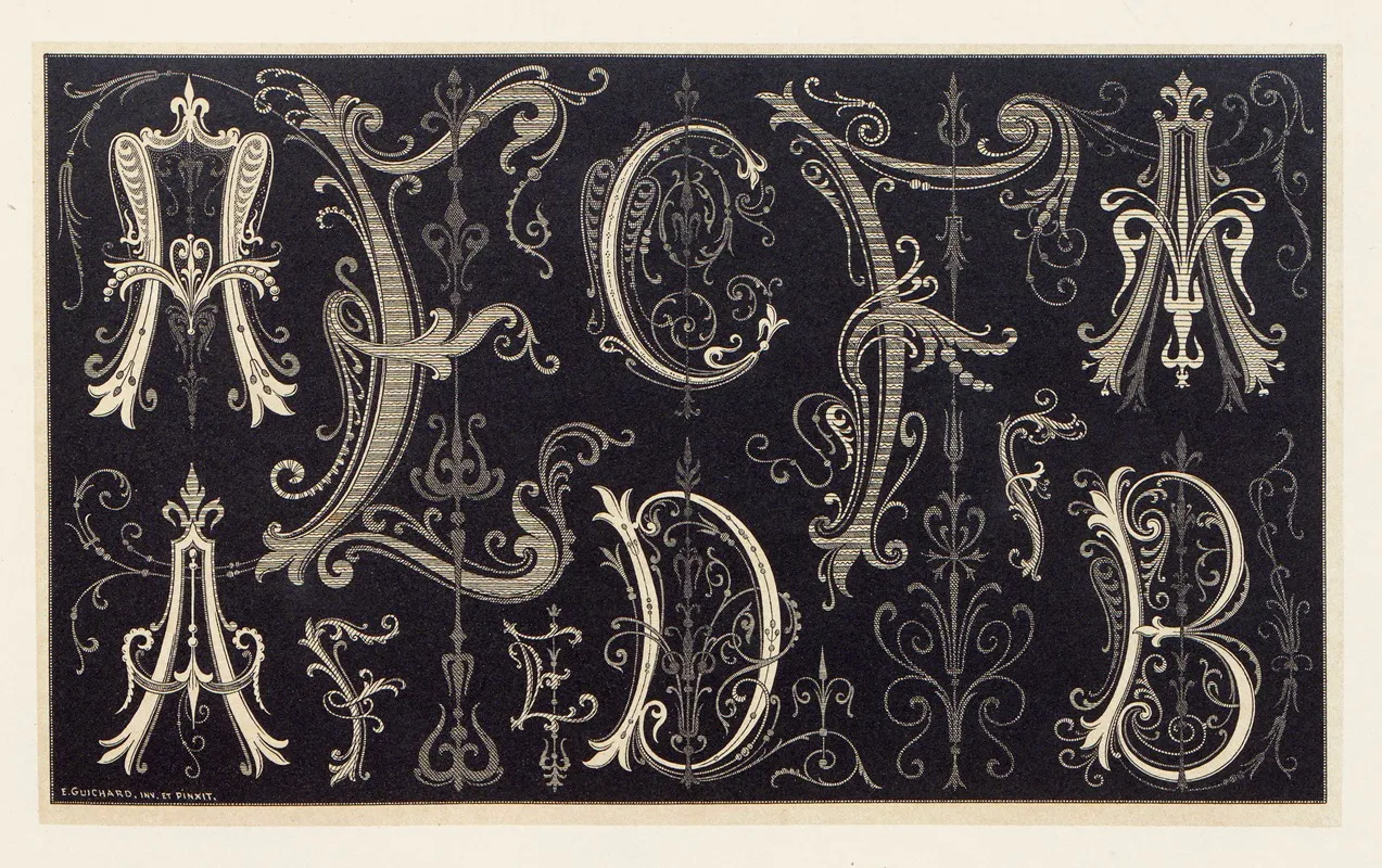 Les Petits Alphabets Du Brodeur Pl 05 Wall Art by Édouard Guichard - High-Resolution Digital Print