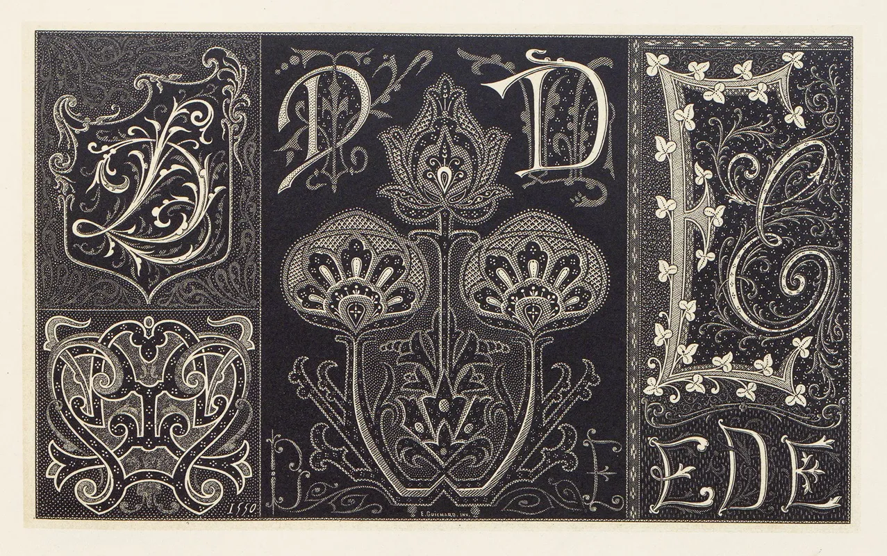 Les Petits Alphabets Du Brodeur Pl 06 Wall Art by Édouard Guichard - High-Resolution Digital Print