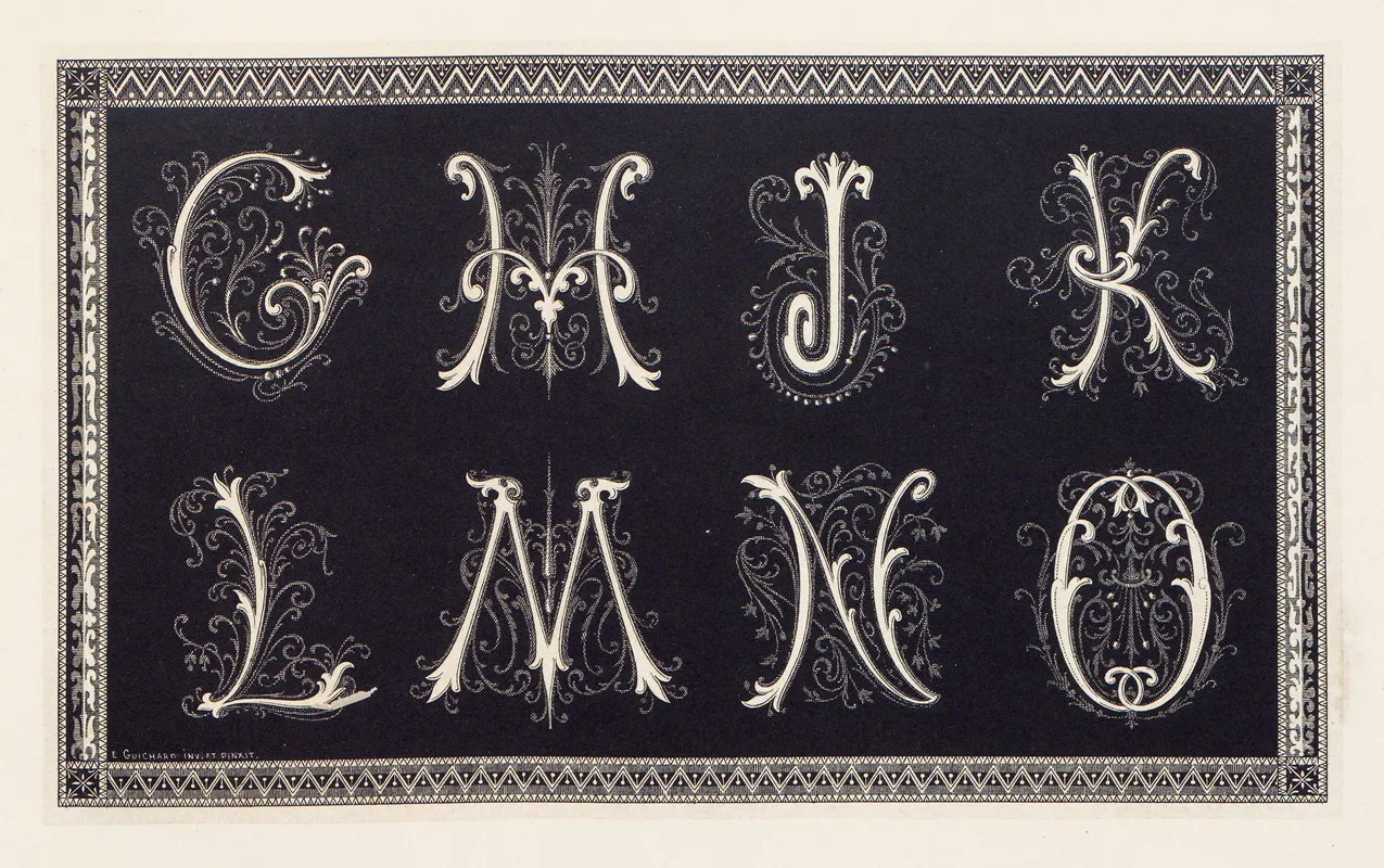 Les Petits Alphabets Du Brodeur Pl 16 Wall Art by Édouard Guichard - High-Resolution Digital Print