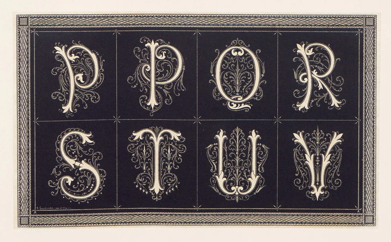 Les Petits Alphabets Du Brodeur Pl 17 Wall Art by Édouard Guichard - High-Resolution Digital Print