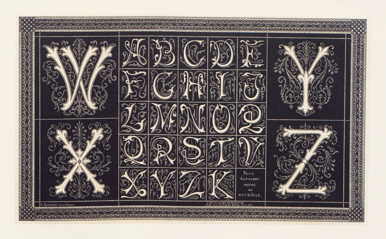 Les Petits Alphabets Du Brodeur Pl 18 Wall Art by Édouard Guichard - High-Resolution Digital Print
