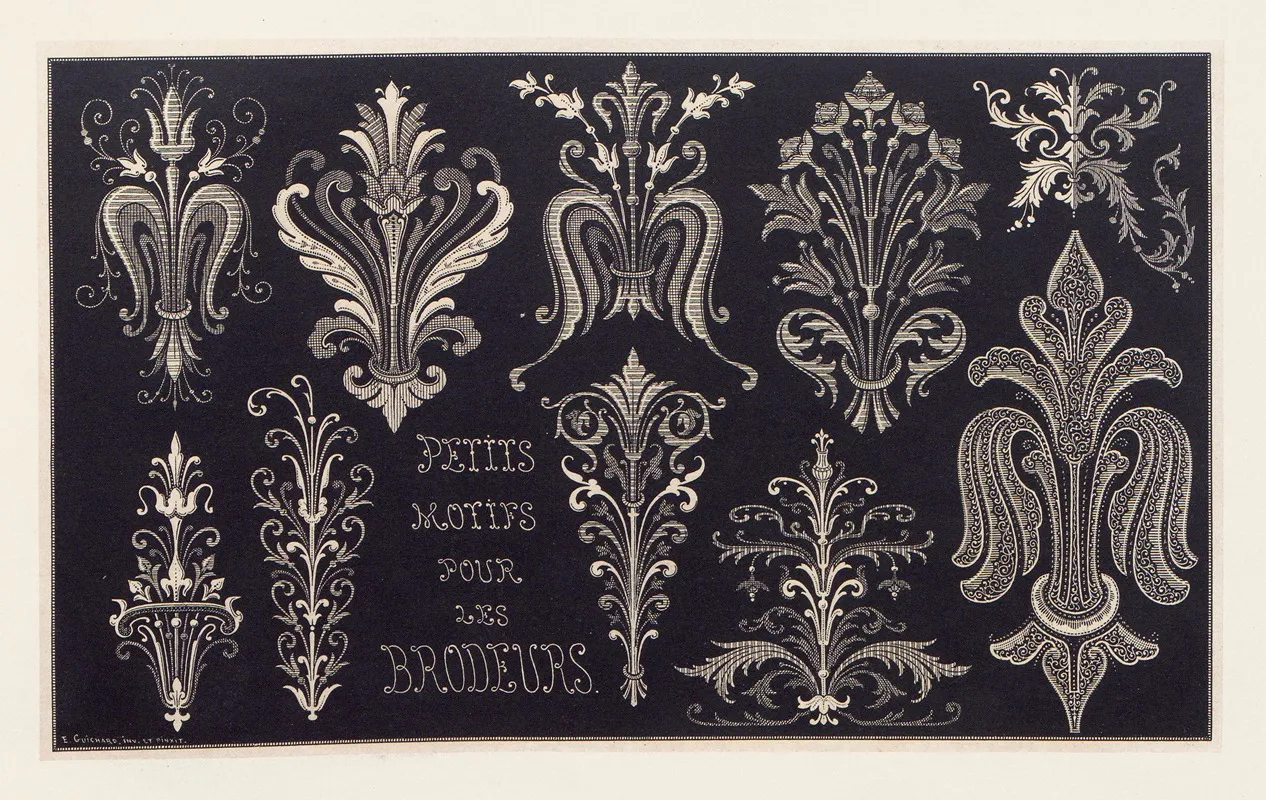 Les Petits Alphabets Du Brodeur Pl 19 Wall Art by Édouard Guichard - High-Resolution Digital Print