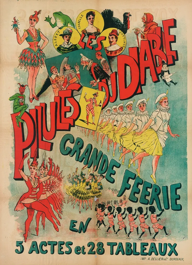 Les Pilules Du Diablegrande Feerie En 5 Actes Et 28 Tableaux Wall Art by Imp. A. Bellier &amp; Co - High-Resolution Digital Print