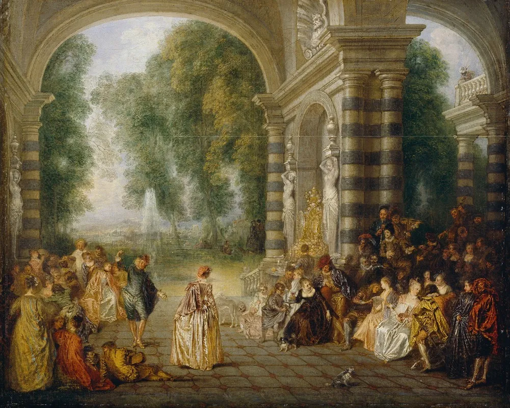 Les Plaisirs Du Bal Wall Art by Jean-Antoine Watteau - High-Resolution Digital Print