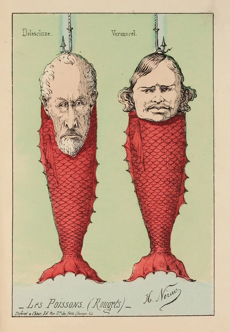 Les Poissons Rougets Garantis Bon Teint Wall Art by H. Nérac - High-Resolution Digital Print