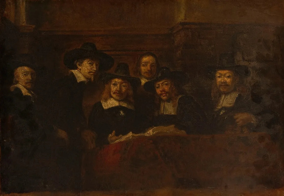 Les Syndics Des Drapiers Copie Dapres Rembrandt